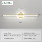 Linaris - Moderne LED Wandleuchte Spiegel Rund - Gold 60cm