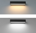 Wasserfeste LED-Außenwandlampe mit langem Gehäuse und Lichtaustritt nach unten