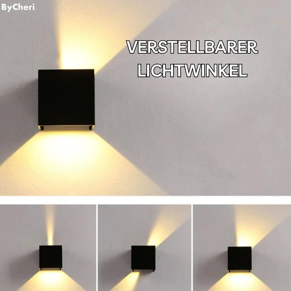 Kabellose kubische LED-Wandleuchte mit Bewegungssensor und Licht nach oben und unten
