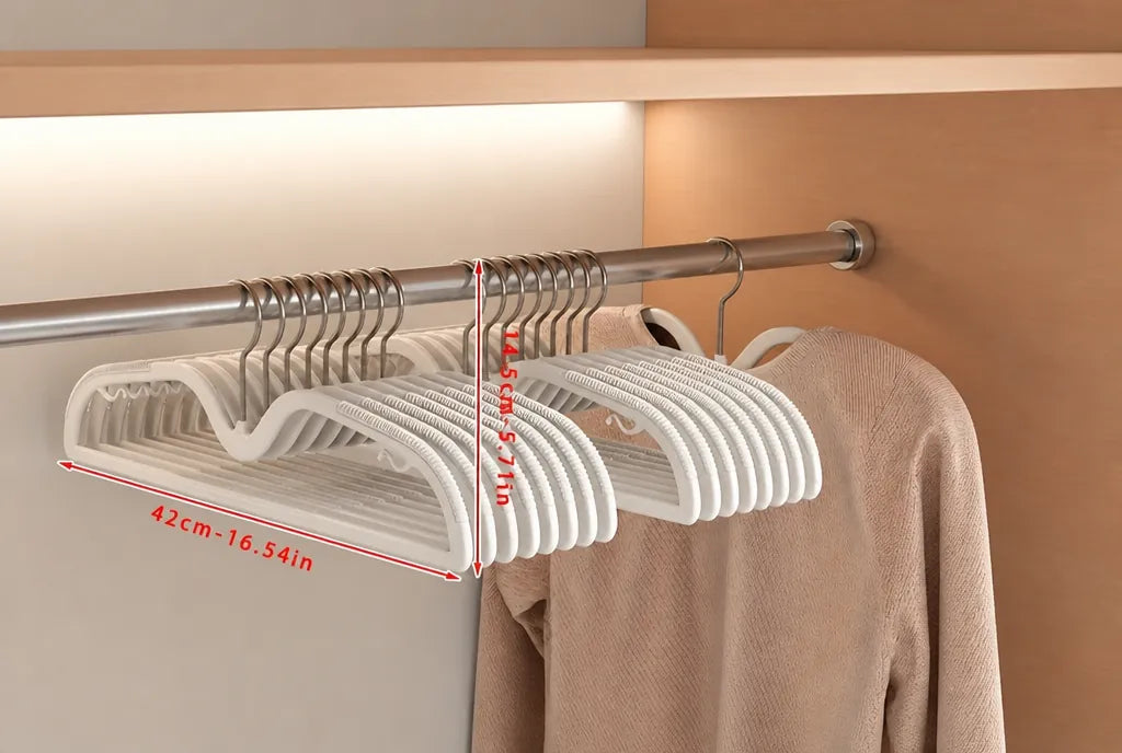 Slimfit - Kleiderbügel Platzsparend Rutschfest Drehbar - Weiß