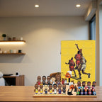 Gelber Adventskalender mit 24 Türchen und Basketballmotiv