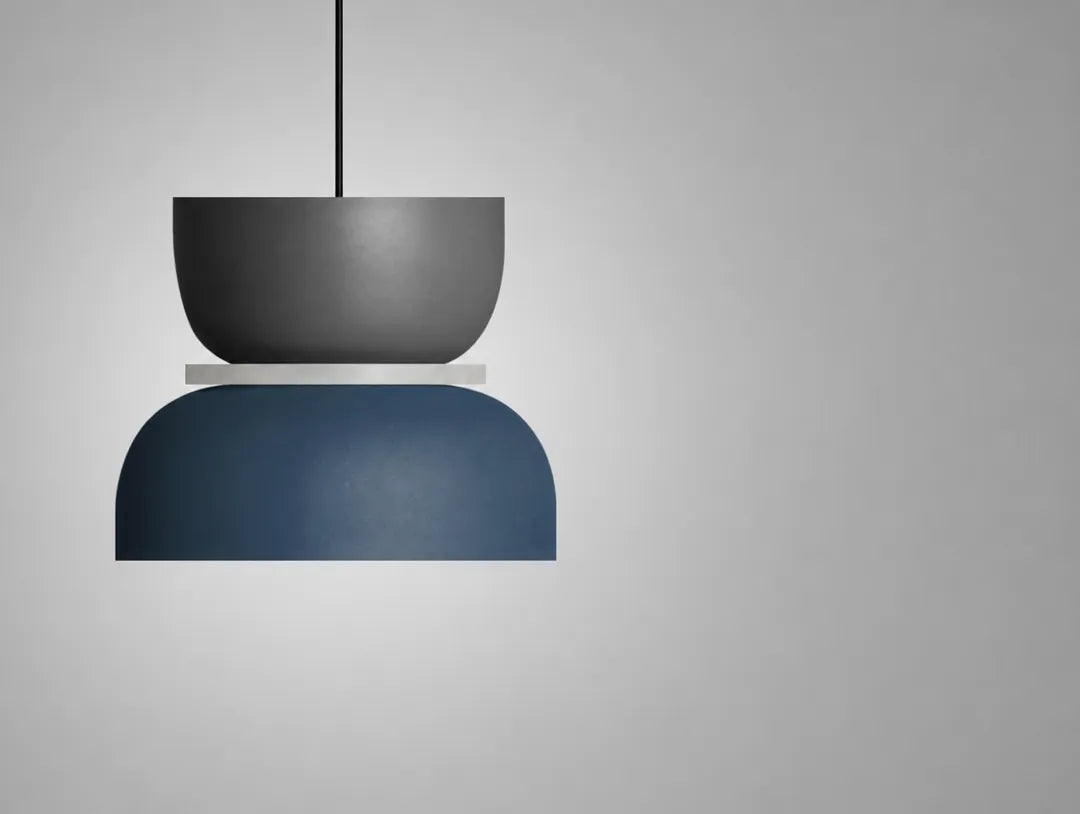 Stackolo - Mehrfarbige Stapel-Pendelleuchte Hängelampe Modern - Medium Grey & Blue