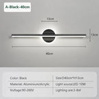 Linaris - Moderne LED Wandleuchte Spiegel Rund - Schwarz 40cm