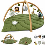 Leafora - Baby Spielmatte Mit Bogen Und Hängespielzeug - Grün