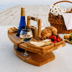 Picoria - Klappbarer Picknick-Gartentisch Mit Weinflaschenhalter - Dunkelbraun