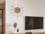 Tempora - Transparente Runde Wanduhr Holzoptik