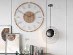 Tempora - Transparente Runde Wanduhr Holzoptik
