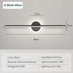 Linaris - Moderne LED Wandleuchte Spiegel Rund - Schwarz 60cm