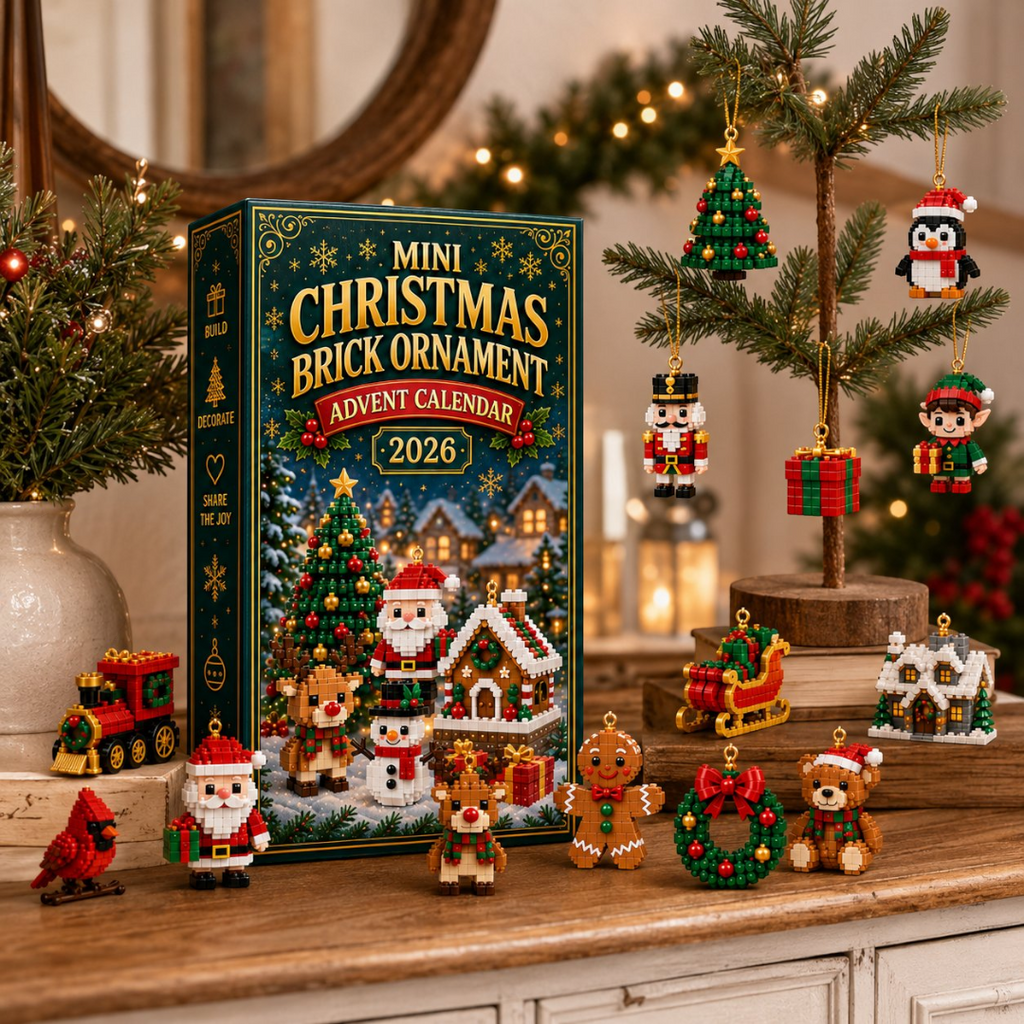 Adventskalender mit 24 farbenfrohen Mini-Weihnachtsanhängern