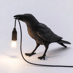 Corvano - Krähen Tischlampe Dekorativ Vogel-Design - Schwarz