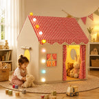 Lumihüs - Kinder Spielhaus Zelt Mit Lichterkette - Rosa