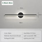 Linaris - Moderne LED Wandleuchte Spiegel Rund - Schwarz 40cm