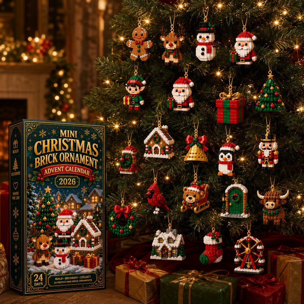 Adventskalender mit 24 farbenfrohen Mini-Weihnachtsanhängern