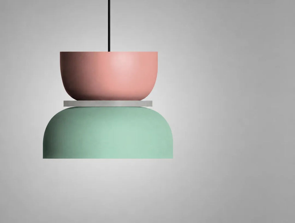 Stackolo - Mehrfarbige Stapel-Pendelleuchte Hängelampe Modern - Medium Pink & Green