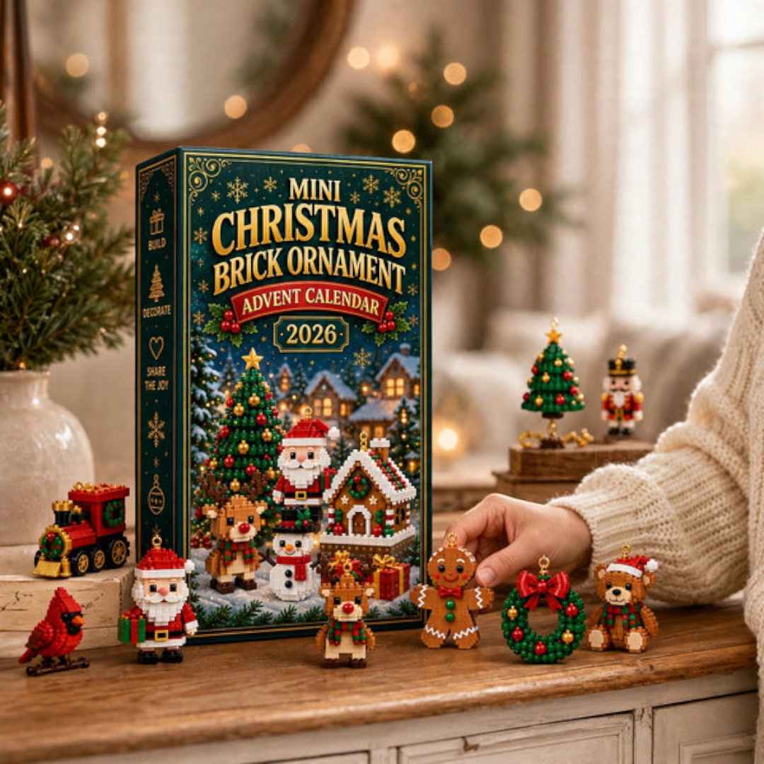 Adventskalender mit 24 farbenfrohen Mini-Weihnachtsanhängern