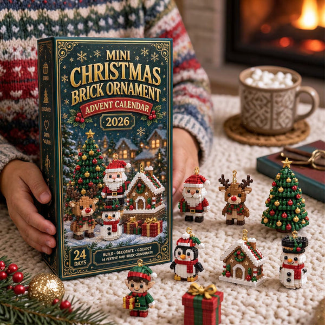 Adventskalender mit 24 farbenfrohen Mini-Weihnachtsanhängern