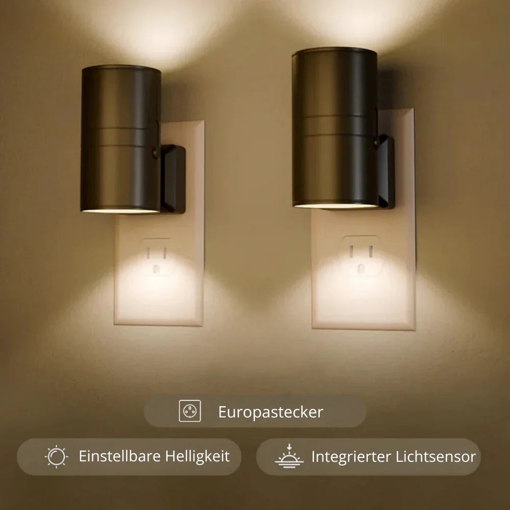 Zylindrische Bauhaus-Wandleuchte mit Lichtabgabe nach oben und unten