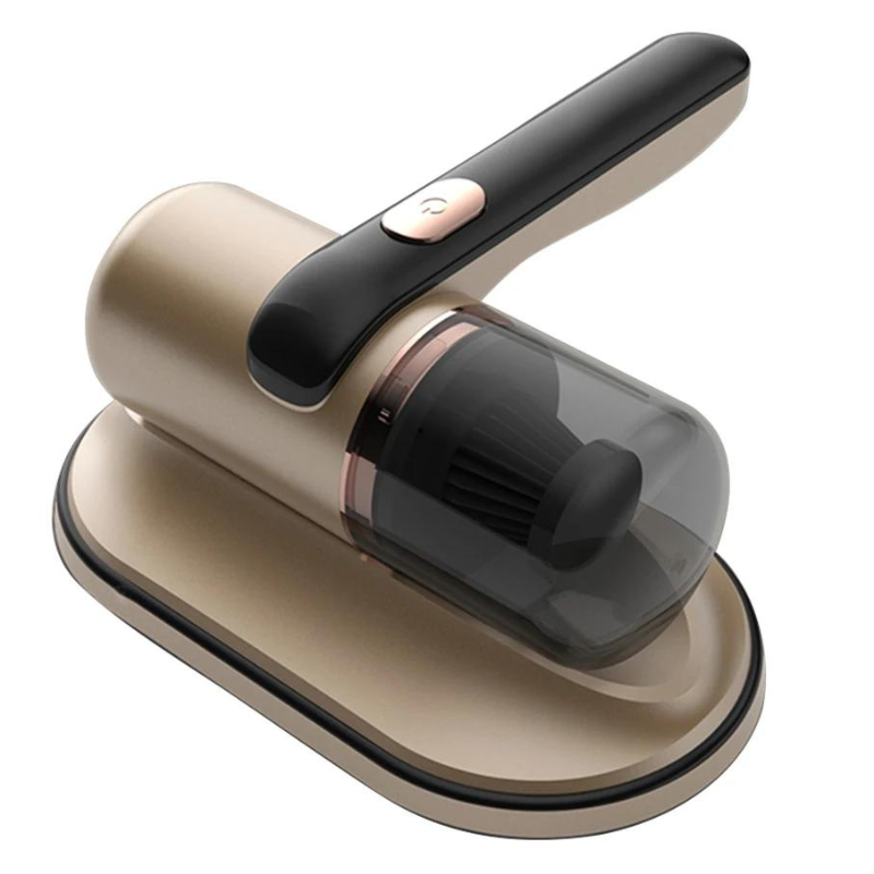 Kompakter Handstaubsauger mit sichtbarem Staubbehälter und ergonomischem Griff