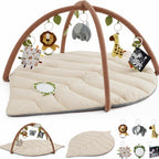 Leafora - Baby Spielmatte Mit Bogen Und Hängespielzeug - Beige