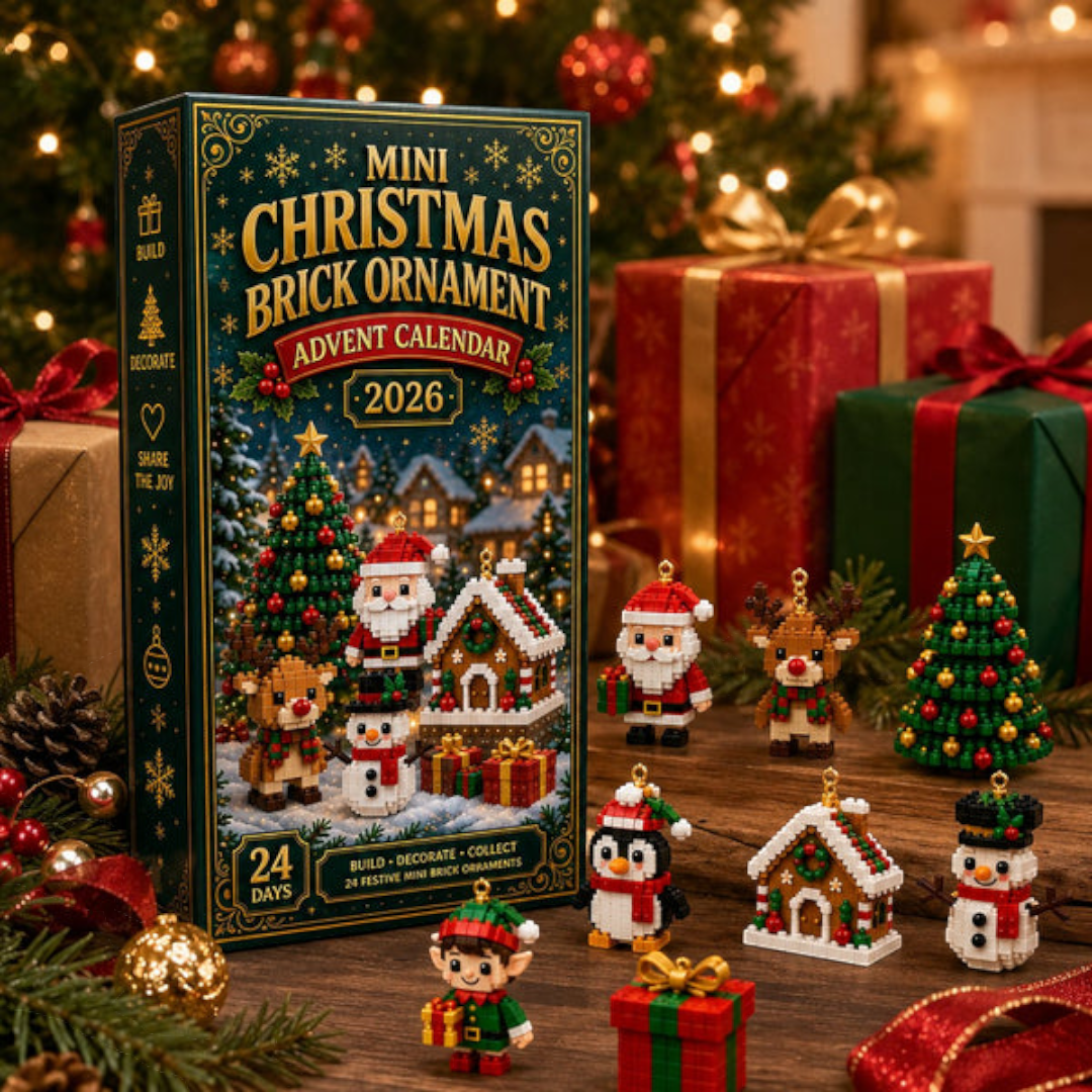 Adventskalender mit 24 farbenfrohen Mini-Weihnachtsanhängern