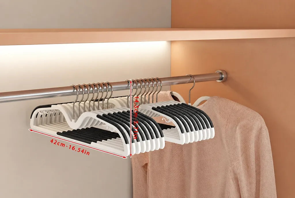 Slimfit - Kleiderbügel Platzsparend Rutschfest Drehbar - Schwarz
