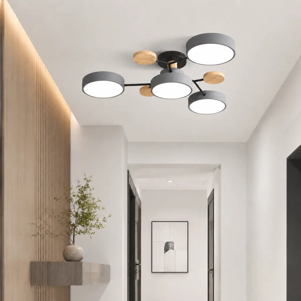 Solaris - Runde LED Deckenleuchte Mehrflammig Minimalistisch - Grau