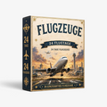 Adventskalender mit 24 Türchen und illustriertem Flugzeug-Motiv