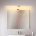 Schmale LED-Wandleuchte mit langer Lichtleiste und zentraler Wandhalterung